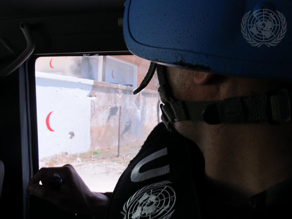 UN Observers Survey Damage after Recent Shelling in Homs